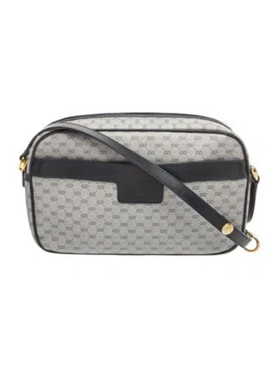 Pre-owned Gucci Interlocking G Vintage Micro Gg Canvas In Blue