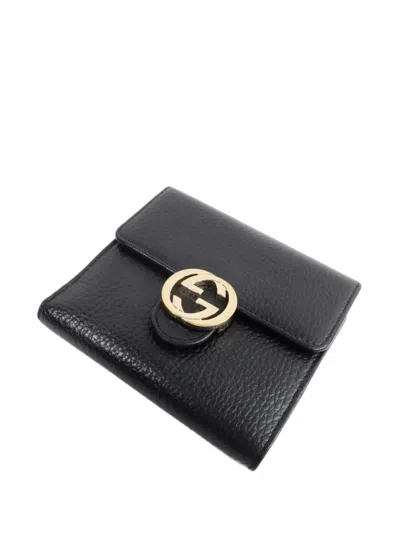 Pre-owned Gucci Interlocking G Wallet In Black