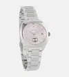 Gucci Interlocking G Watch With Diamonds In Silver