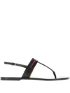 Gucci Interlocking G Canvas Sandals In Black
