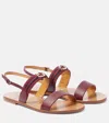 Gucci Interlocking G Web Stripe Leather Sandals