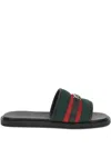 Gucci Interlocking G Web-stripe Sandals In Multi