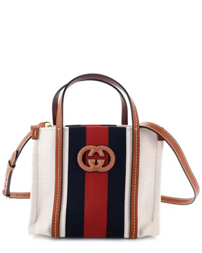 Gucci Interlocking G Web Tote Canvas Mini (authentic Pre-loved)