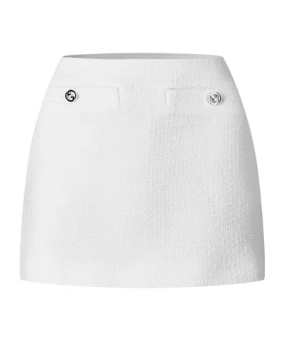 Gucci Interlocking G Wool Blend Boucle Miniskirt In Multi