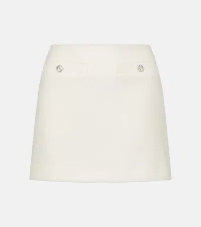 Gucci Interlocking G Wool-blend Bouclé Miniskirt In White