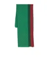 Gucci Men Wool Shawl With Web Detail In Green