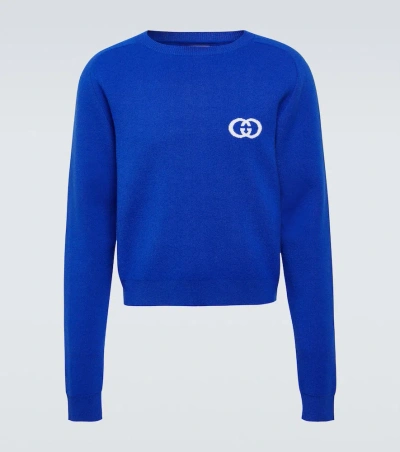 Gucci Interlocking G Wool Sweater In Blue