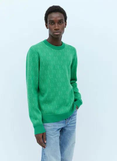Gucci Interlocking G Wool Sweater In Green