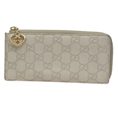 Pre-owned Gucci Interlocking G Zip Around Wallet (outlet) Leather Beige Leather Wallets Accessory ()