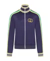 Gucci Interlocking G Zipped Track Jacket In Blue