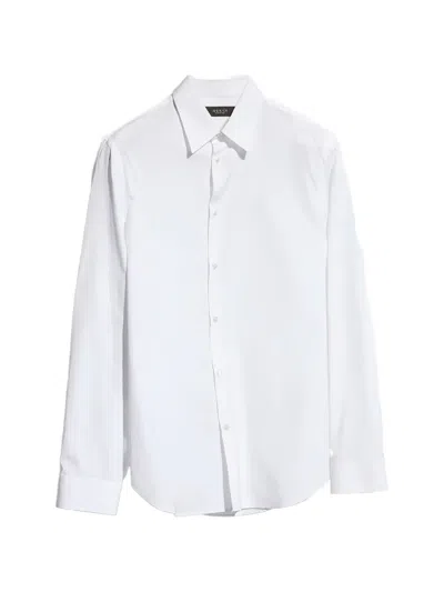Gucci Interlocking G-embroidered Long-sleeve Shirt In White