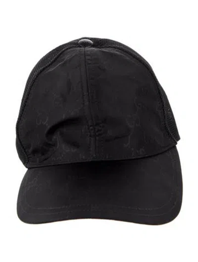 Pre-owned Gucci Interlocking Gg Baseball Hat In Black
