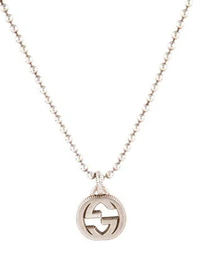 Pre-owned Gucci Interlocking Gg Boule Pendant Necklace, 18" In Multicolor