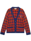 Gucci Checked Wool-knit Cardigan In Orange