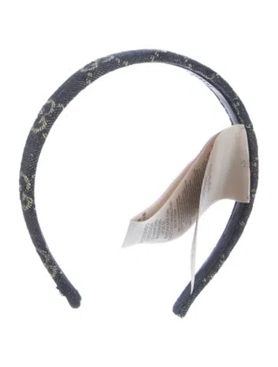 Pre-owned Gucci Interlocking Gg Headband In Black