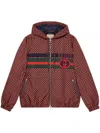 Gucci Geometric Houndstooth Canvas Jacket In Blau