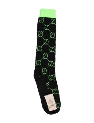 Pre-owned Gucci Interlocking Gg Jacquard Socks W/tags In Multi
