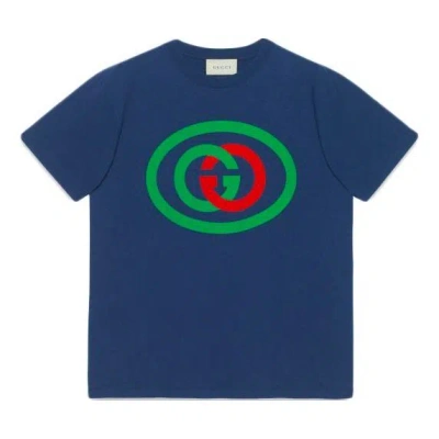 Gucci Interlocking Gg Oversized For Men Navy In Blue
