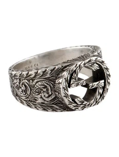 Pre-owned Gucci Interlocking Gg Paisley Ring In Multi