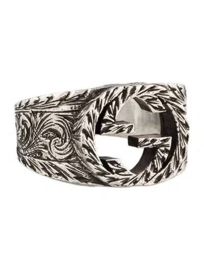 Pre-owned Gucci Interlocking Gg Paisley Ring In Multi