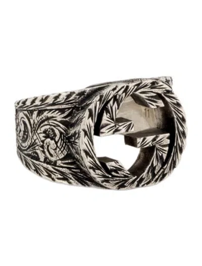 Pre-owned Gucci Interlocking Gg Paisley Ring In Multi