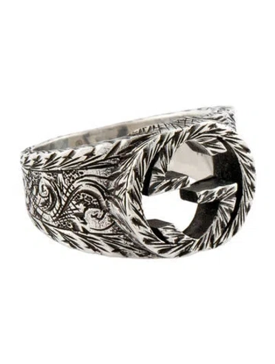 Pre-owned Gucci Interlocking Gg Paisley Ring In Multi