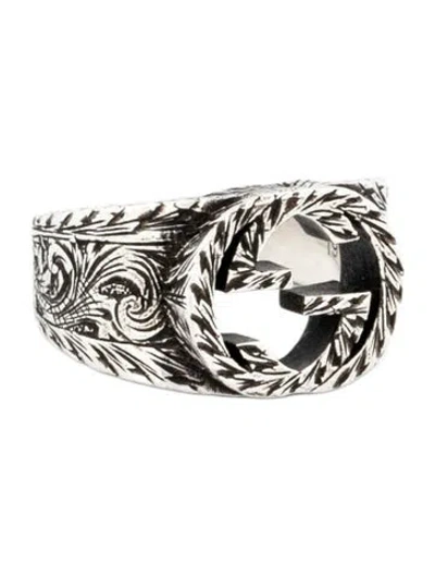 Pre-owned Gucci Interlocking Gg Paisley Ring In Multicolor