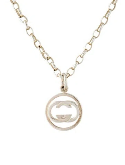 Pre-owned Gucci Interlocking Gg Pendant Necklace, 21.5" In Multi