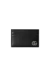 Gucci Interlocking Gg Plaque Cardholder In Black