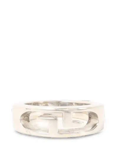 Pre-owned Gucci Interlocking Gg Ring In Silver