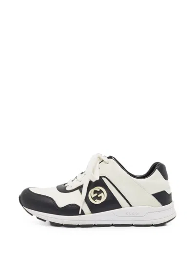Pre-owned Gucci Interlocking Gg Sneakers In Neutral