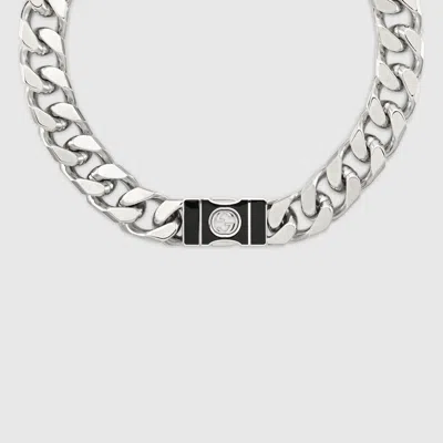 Gucci Interlocking Chain Necklace In Silver