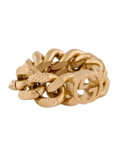 Pre-owned Gucci Interlocking Gourmette Chain Ring In Multi