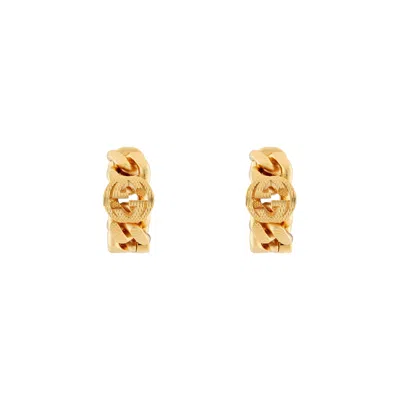 Gucci Hoop Earrings With Interlocking G In Undefined