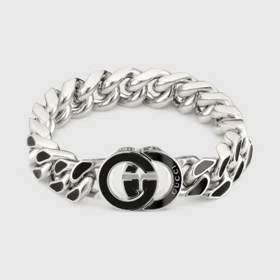 Gucci Interlocking Chain Bracelet In Silver