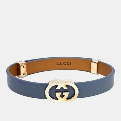 Pre-owned Gucci Interlocking Leather Bracelet In Multicolor