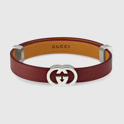 Gucci Interlocking Leather Bracelet In Undefined
