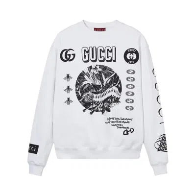 Pre-owned Gucci Interlocking Logo Crewneck Sweatshirt 'white'