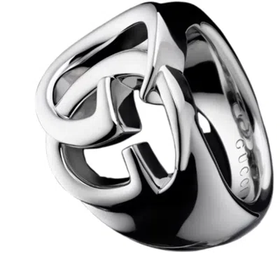 Gucci Interlocking Metal Ring Jewelry In New Palladio