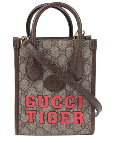 Gucci Interlocking Mini Tote Shoulder Bag (authentic Pre-loved) In Brown