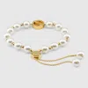 Gucci Interlocking Pearl Bracelet In Gold-toned Metal