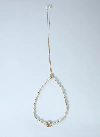 Gucci Interlocking Pearl Necklace In Gold