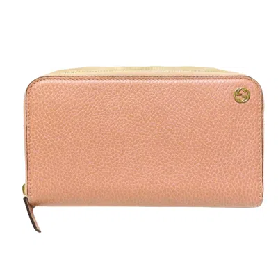 Gucci Interlocking Pink Leather Wallet  ()