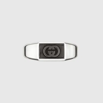 Gucci Interlocking Signet Ring In Metallic