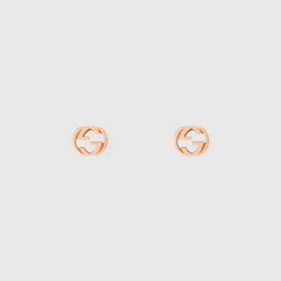 Gucci Interlocking G Studs In Rose Gold