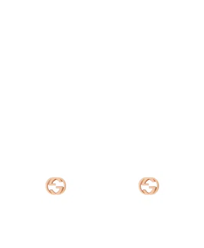 Gucci Interlocking Stud Earrings In Gold
