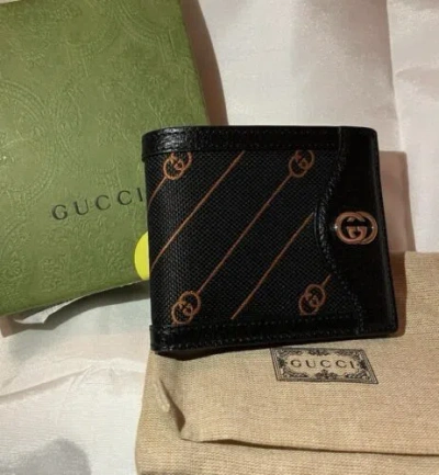 Pre-owned Gucci Interlocking Wallet Black Shippid From Japan