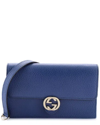 Gucci Interlocking Wallet On Chain Leather (authentic Pre-loved)