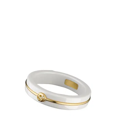 Gucci Interlocking Zirconia Thin Ring In White