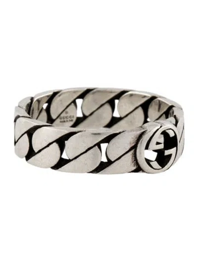 Pre-owned Gucci Interlocking-g Fixed Chain Ring In Multi